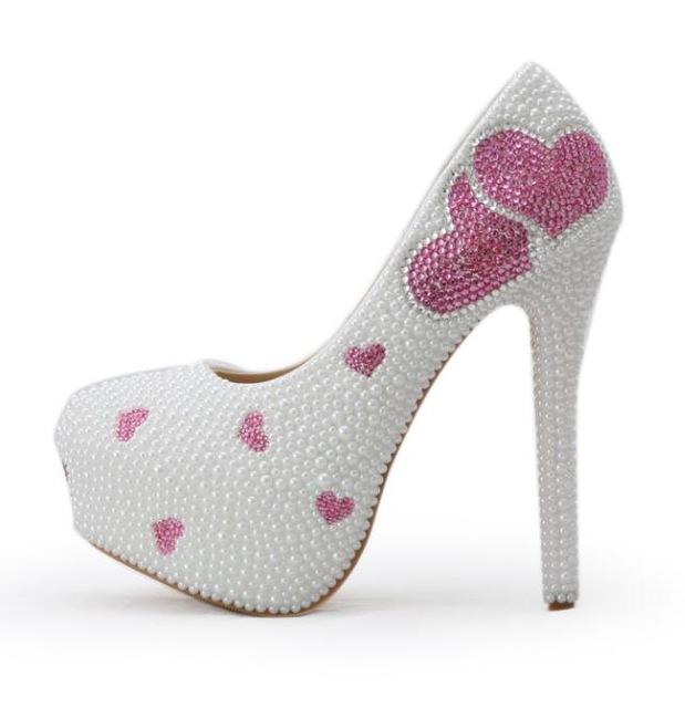 Pearlized Sweetheart Pumps - 14cm heel / 9
