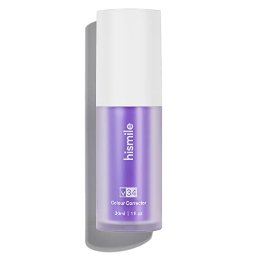 Hismile v34 Colour Corrector, Tooth Stain Concealer, Teeth Whitening Booster, Purple Toothpaste, Colour Correcting, Hismile V34, Hismile Colour Corrector, Tooth Colour Corrector - 1 Fl Oz (Pack of 1)