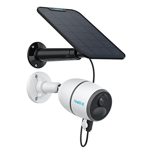 Reolink Telecamera Sim 4G da Esterno Senza Fili, 4MP Telecamera Batteria con Pannello Solare, Visione Notturna, Rilevamento di Persona/Veicolo, Audio a 2 Vie, Cloud/Alexa/Google Assistant, Go Plus+SP