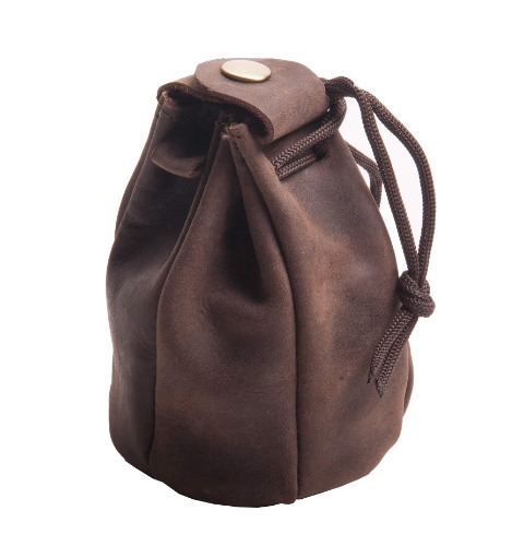 ANDERS Borsa in pelle per monete di tabacco, ecc. Chiusura in pizzo, stile medievale, pelle
