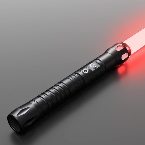 Wisbecost Spada Laser, LED-RGB 11 Colori Lightsaber con Manico in Metallo, 7 Set Soundfont Simulati di Combattimenti, Regalo di Natale丨Cosplay Jedi Knight丨Ricarica USB(95 cm Knight-Nero)