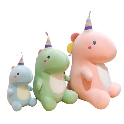 Party Dinosaur Plushies (3 Colors, 3 Sizes)