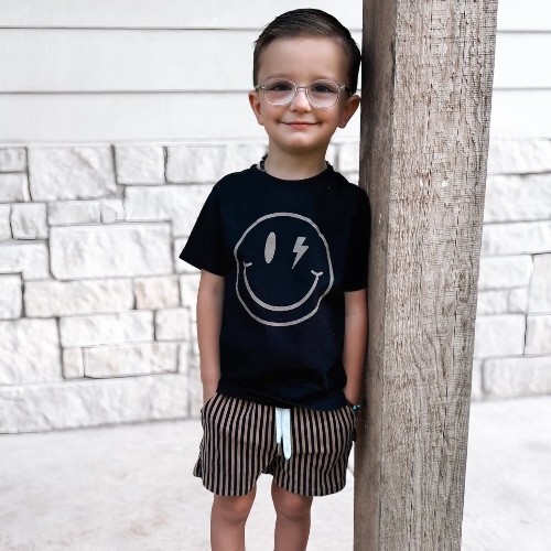 Simple Smiles | Black Graphic T-Shirt