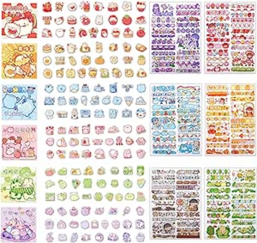 Agwut Cute Cartoon Rabbits Decoration Stickers for Scrapbook Planners Gift Packing Scrapbooking Album Planner Journal Arts DIY Craft