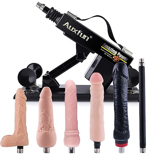 Adult Sex Machine Gun for Women with Different Sizes Lifelike Dildos Love Machine Fucking Machine for Female Adjustable Angle Control Thrusting Speed with 3XLR Connector Attachments Silicone Dildos - 7 Piece Set