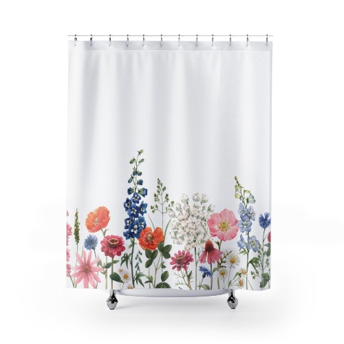 Spring Floral Garden Shower Curtains Home Decor - 71" × 74"