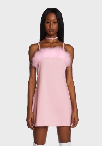 Baby Flirty N' Thriving Marabou Dress | Medium