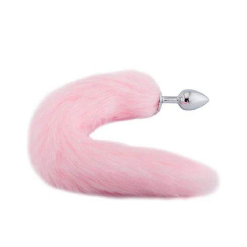 Pink Fox Tail Plug 16" | Small