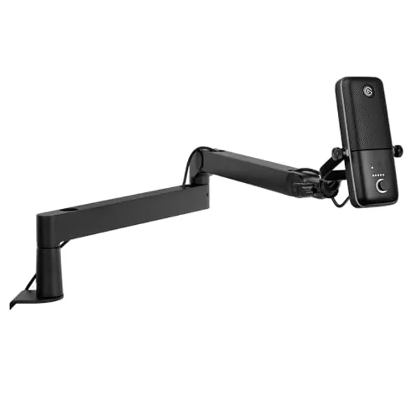 Elgato Wave:3 Microphone with Mic Arm Low Profile, Fully Adjustable with Cable Management Channel, perfect for Podcast, Streaming, Gaming, Home Office, Free Mixer Software, Plug & Play for Mac, PC - Black - USB Mic Set