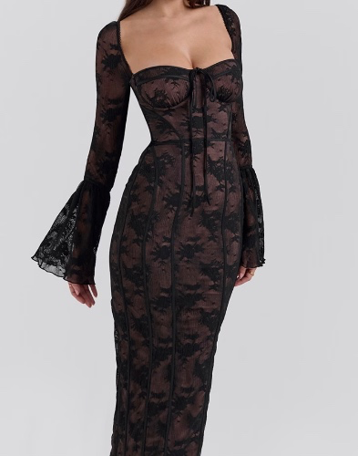 Black long maxi dress