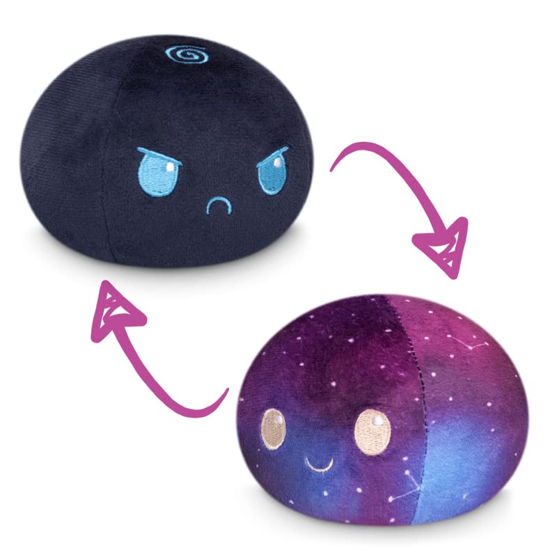 TeeTurtle | The Original Reversible Ball Plushie | Patented Design | Galactic + Dark Blue | Show Your Mood Without Saying a Word! - 