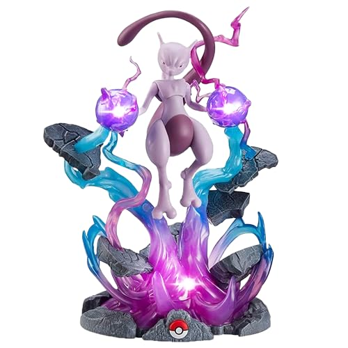 Jazwares Pokémon 13" Large Mewtwo Deluxe Collector Statue Figure - LED Light Effects - Officially Licensed - Authentic Collectible Pokemon Figure Gift for Kids and Adults - Ages 8+