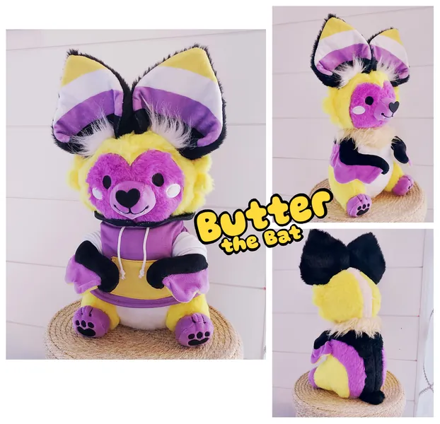 Rainbow Softs Non-Binary Bat -- Snuggle Paws LGBTQ+ Pride Plush for anxiety, PTSD, comforting plush for bedtime