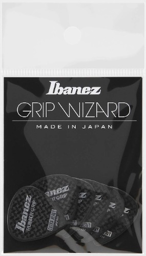 Ibanez Flat Pick PPA16XRG-BK Rubber Grip 1.2 mm Pack of 6