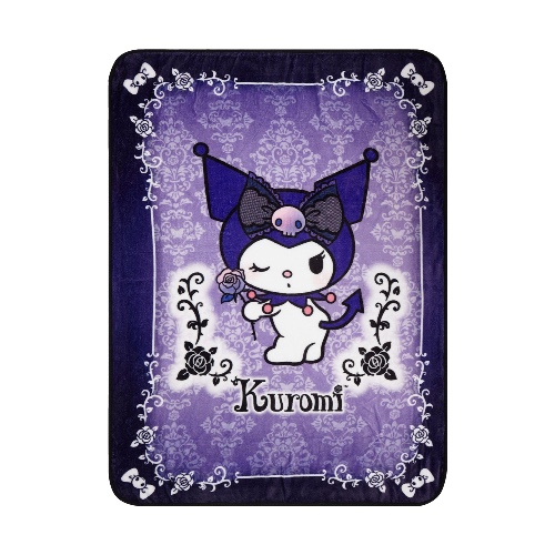 Kuromi Dark Rose Throw Blanket