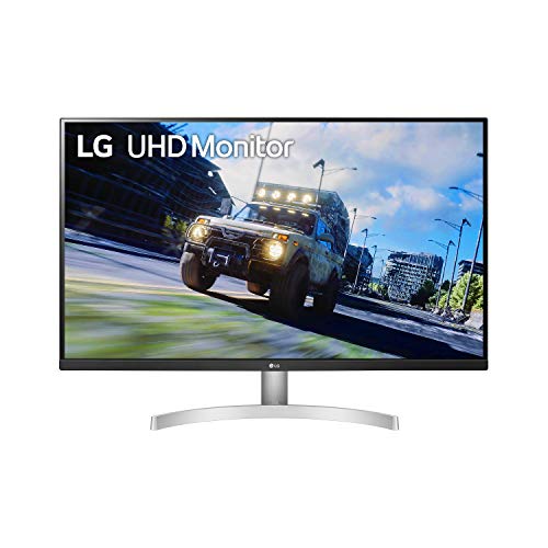 LG 32UN500-W Monitor 32" UHD (3840 x 2160) Display, AMD FreeSync, DCI-P3 90% Color Gamut, HDR10, Built-in Speakers, 3-Side Virtually Borderless Design - Silver/White - Tilt