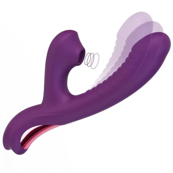 Tracy's Dog Rabbit G Spot Vibrator for Women - Adult Toys for Clitoral G Spot Stimulation, Sex Toy with 3 Suction and 10 Vibration & Come-Hither Modes, Body-Safe Silicone, Waterproof & Rechargeable