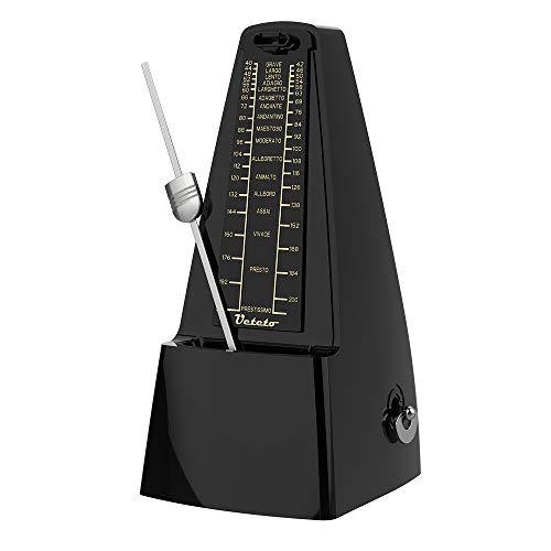 Ueteto Mechanical Metronome Black/Loud Sound Piano Drum Violin Guitar - black