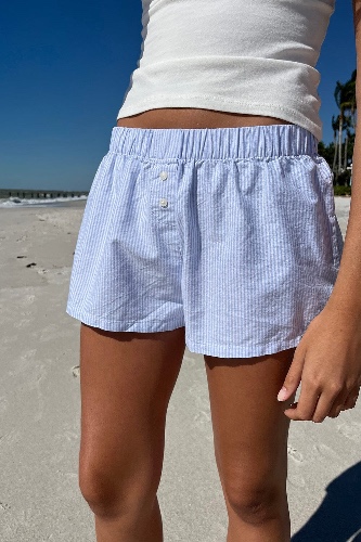 Keira Striped Boxer Shorts | Blue Stripes / XS/S