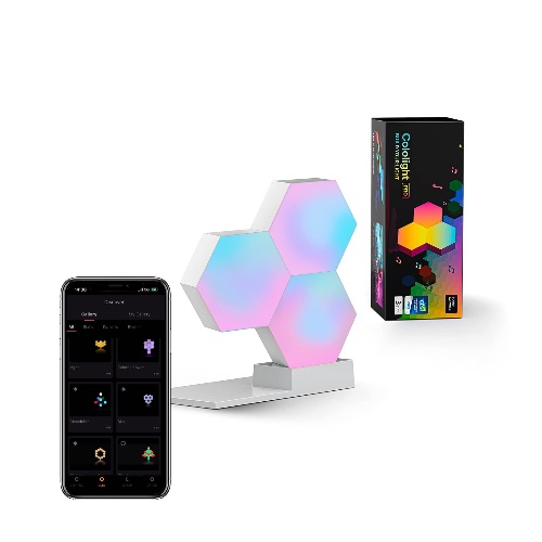 Cololight Hexagon Lights, Wall Light for Room Decor, Night Light, Music Sync LED Gaming Light, App Control Cool RGB Lights for Bedroom Decoration, Work with Alexa&Google 3Pcs PRO - Pro3pcs