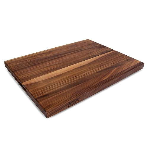John Boos Block R-Board Reversible Wood Cutting Board, 24"x18"x1.5", Walnut - Walnut - 24"L x 18"W
