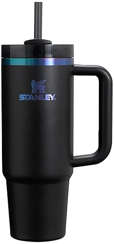 STANLEY Quencher H2.0 Tumbler with Handle & Straw 30 oz Black Chroma | Twist On 3-Way Lid | Cupholder Compatible for Travel | Insulated Stainless Steel Cup | BPA-Free - 30 Ounces - Black Chroma