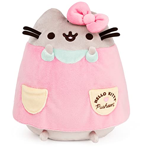 GUND Hello Kitty x Pusheen The Cat Stuffed Animal, Sanrio Pusheen Costume Plush, 9.5”