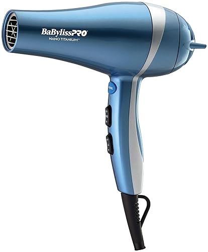 BaBylissPRO Hair Dryer, Nano Titanium 2000-Watt Blow Dryer, Professional/Ionic - Blue - Hair Dryer