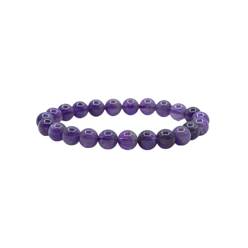 Amethyst Third Eye & Crown Chakra Gemstone Bracelet - 8mm - One size fits all