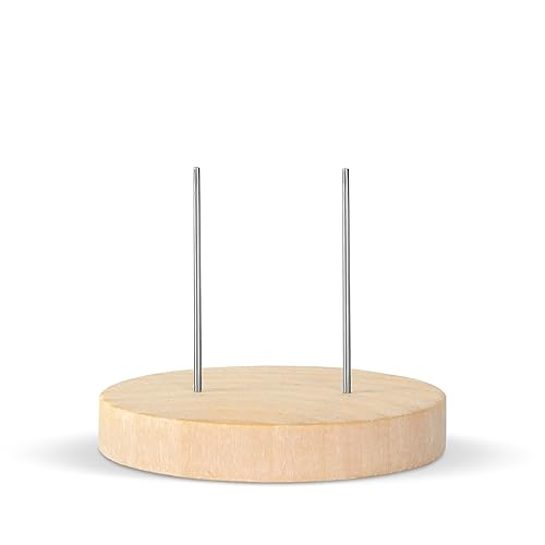 Primo Lines Artisan Wooden Doll Stand for Mini Crochet Dolls -1.87x1.75inch, Dual-Needle Support, Wood Display Stand, Action Figure Stand, Perfect for Displaying, Ideal for Doll Enthusiasts