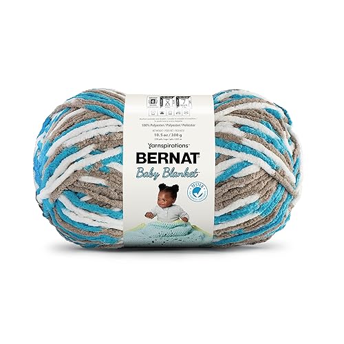 Bernat BABY BLANKET BB Little Royales Yarn - 1 Pack of 10.5oz/300g - Polyester - #6 Super Bulky - 220 Yards - Knitting/Crochet - LITTLE ROYALES - 1 Pack