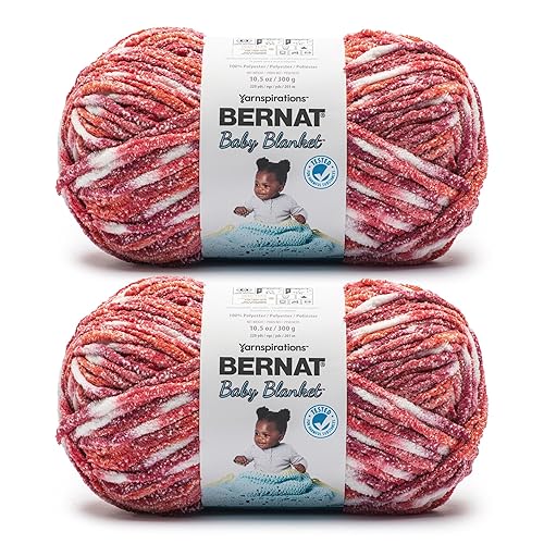 Bernat Baby Blanket RED Ribbon Yarn - 1 Pack - RED RIBBON - 1 Pack