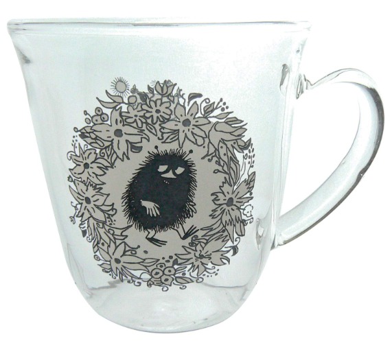 Takasaka International Japan Moomin MM-G12-006 Mug, Monotone, Heat Resistant Glass, Made in Japan, 10.1 fl oz (300 ml), Stinky, Clear, 3.3 x 4.4 x 3.4 inches (8.5 x 11.1 x 8.7 cm) - Stinky