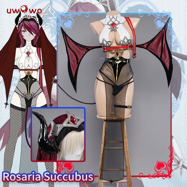 【Pre-sale】Uwowo Genshin Impact Fanart Rosaria Succubus Little Devil Cosplay Costume | XXL