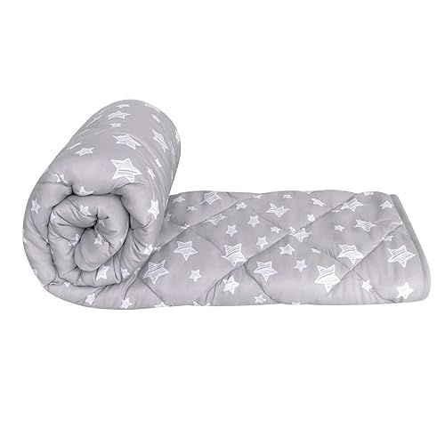 Baby Blanket for Boys and Girls, Soft Cozy Blankets for Kids, Toddler Comforter Quilted with Grey Star Print, Ultra Soft and Comfortable Baby Comforter Down Alternative Crib Comforter, 39x47 Inches - Grey Star - 1