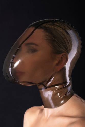Latex ecstasy mask without zipper and with a small hole for breath control | Default Title