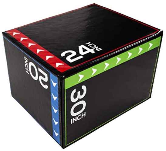 BalanceFrom 3 in 1 20 Inch 24 Inch 30 Inch Foam Plyometric Box Jumping Exercise, 16-Pound, Colored