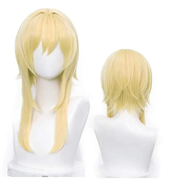 PWEINCY Lumine Cosplay Perücke für weibliche Reisende Genshin Impact Halloween Party Kostüm Hellblond Haar