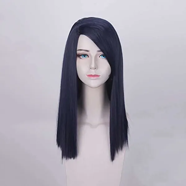 SXHMSAL Anime Cosplay Perücke Für Arcane Caitlyn: Cosplay Halloween Kostüm Perücke Mit Gratis Perückenkappe, Lange Dunkelblaue Perücke, Anime-Liebhaber