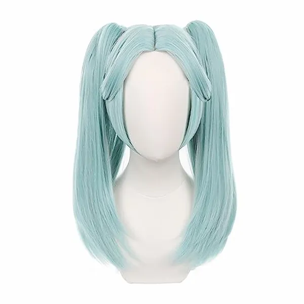 Anime-Cosplay-Perücke für Cyberpunk Edgerunners. Rebecca Cosplay-Perücke mit doppelten Pferdeschwänzen für Mädchen und Frauen + kostenlose Perückenkappe