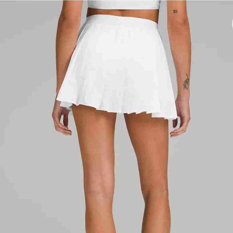 High-Rise Pleated Tennis Skirt - White - 2