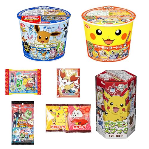 Assortment of Monster of Pokét Sweets & Snacks (Sweets, Snacks, Noodles): total 8 (set E) Ninjapo™ Japan