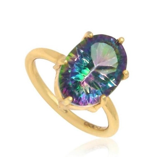 The Universe Ring/Mystic Topaz 18k Yellow Gold Vermeil - Large (US 8)