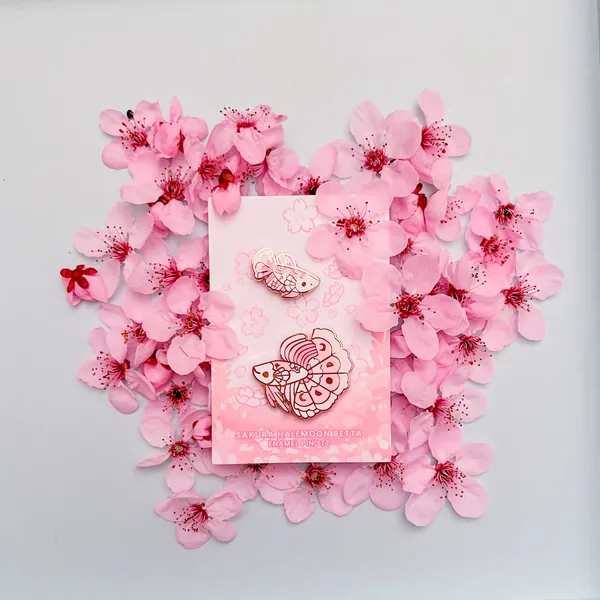 Enamel Pin - Sakura Halfmoon Betta Pin Set