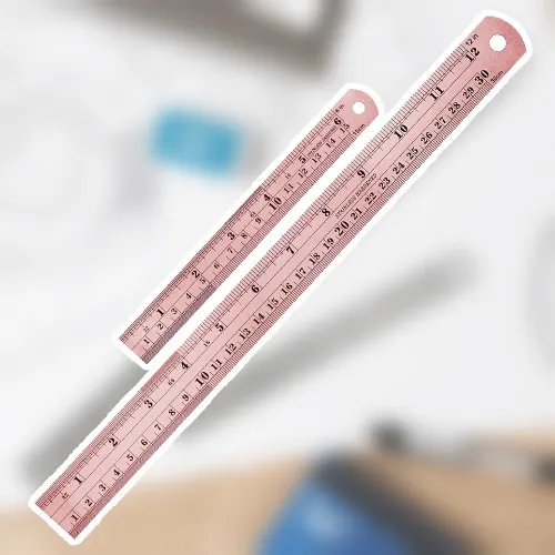 Mr. Pen- Steel Rulers, 2 Pack, 6" and 12", Rose Gold, 6 Inch Ruler Metal Rulers, Stainless Steel Ruler 12 Inch