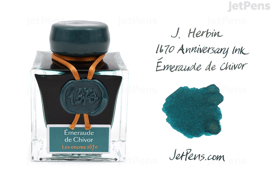 J. Herbin Émeraude du Chivor Ink (Emerald of Chivor) - 1670 Anniversary - 50 ml Bottle