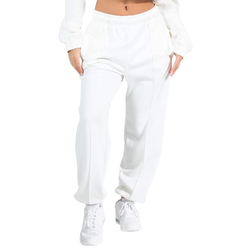 SMILODOX Damen Jogginghose Adria - Lange Hose im Oversize Fit mit hohem Bund und Tunnelzug - S Creme