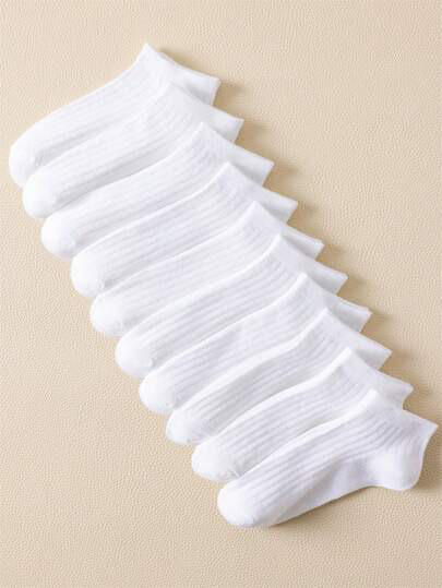 10pairs Solid Ankle Socks | SHEIN USA