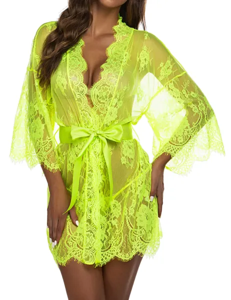 Avidlove Women's Lace Kimono Robe Babydoll Lingerie Mesh Nightgown