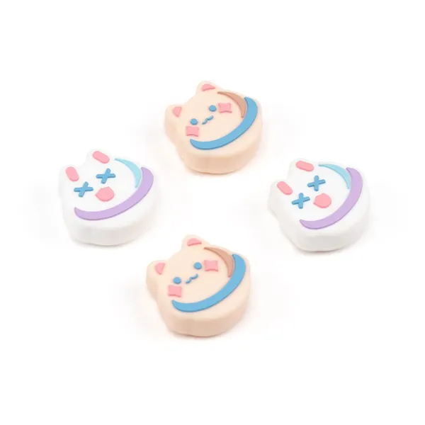 GeekShare Cute Thumb Grip Caps Compatible with Nintendo Switch / OLED / Switch Lite ,Soft Silicone Joystick Rocker Cover,4PCS- Nebula - 